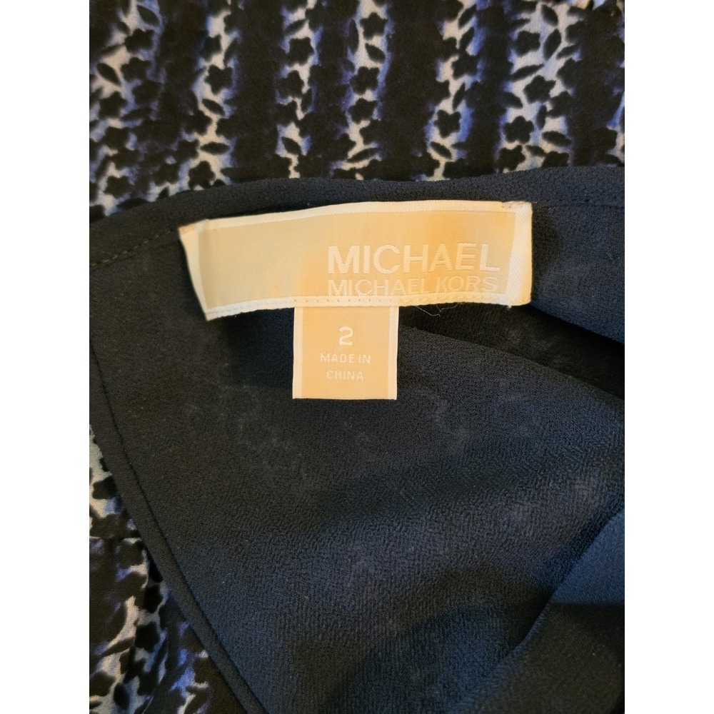 Michael Kors Womens Side Zip Smocked Scoop Neck Short Dress Black Size 2 - Picture 2 of 7